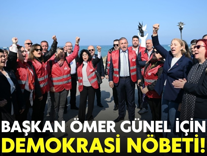 Kuşadası'nda Başkan Ömer Günel için ’Demokrasi nöbeti’ başladı