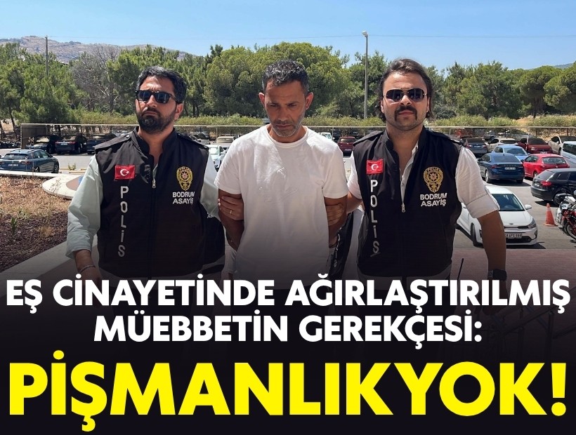 Eş cinayetinde ağırlaştırılmış müebbedin gerekçesi: Pişmanlık yok!