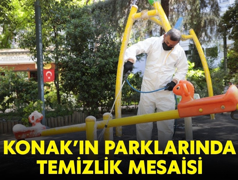 Konak’ın parklarında temizlik mesaisi