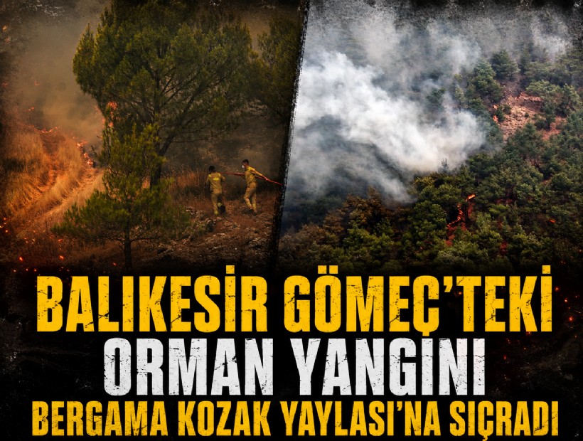 Balıkesir Gömeç'teki orman yangını Bergama Kozak Yaylası’na sıçradı