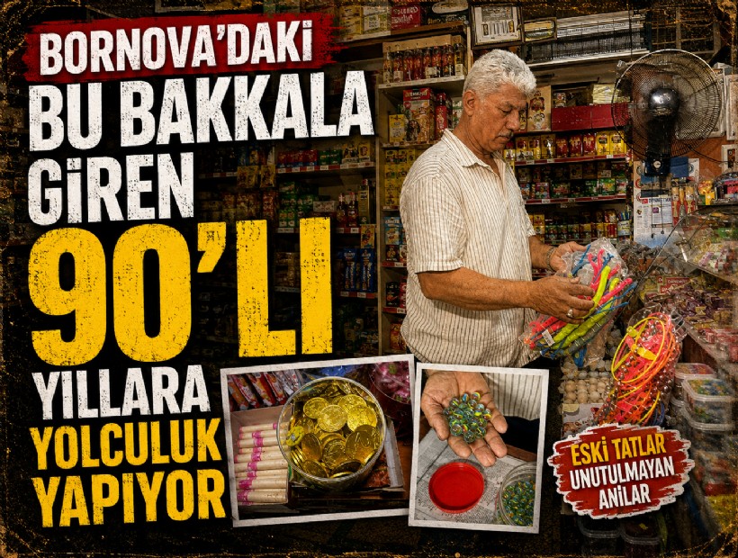 Bornova'daki bu bakkala giren 90'lı yıllara yolculuk yapıyor