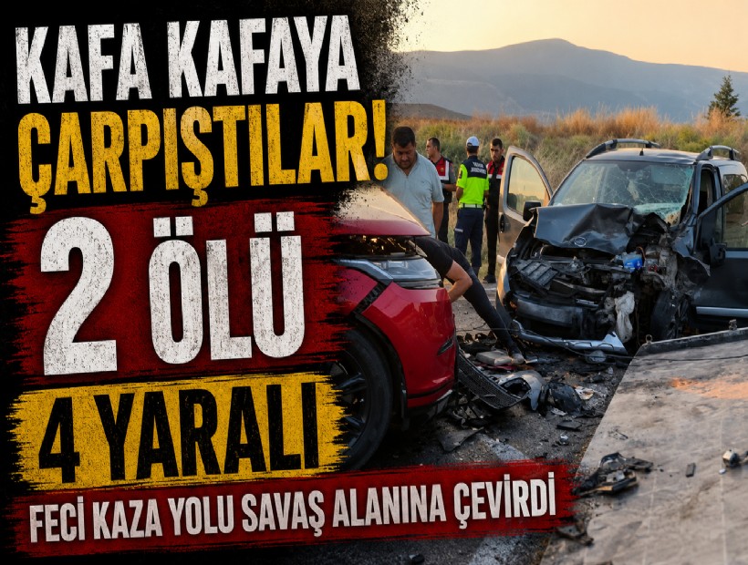 Hafif ticari araç ile otomobil kafa kafaya çarpıştı: 2 ölü, 4 yaralı