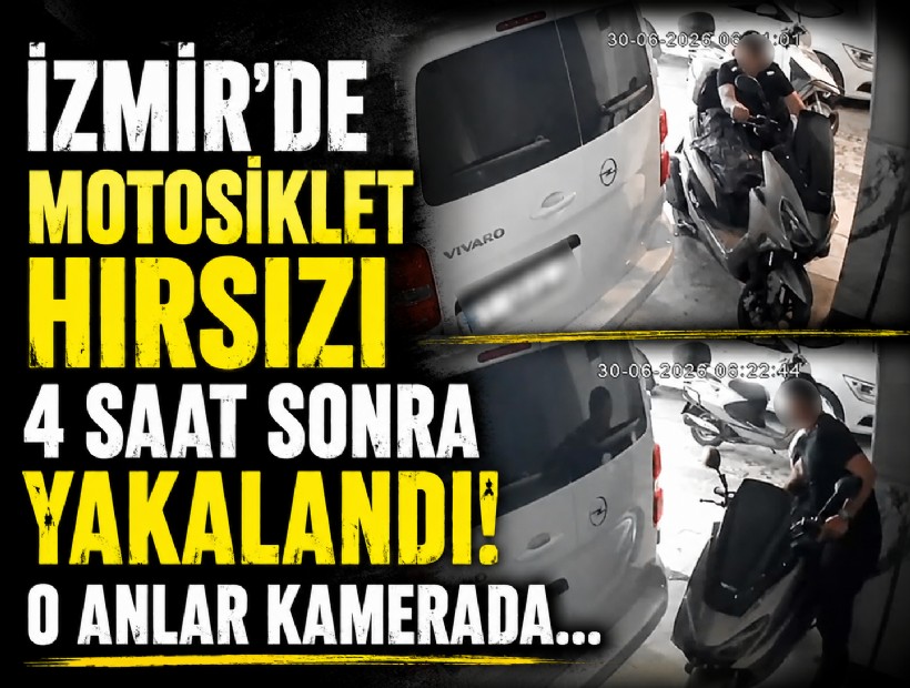 İzmir'de motosiklet hırsızı 4 saat sonra yakalandı! O anlar kamerada...