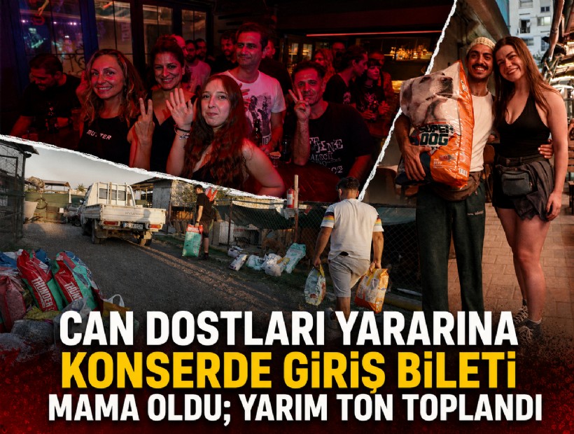 Can dostları yararına konserde giriş bileti mama oldu; yarım ton toplandı