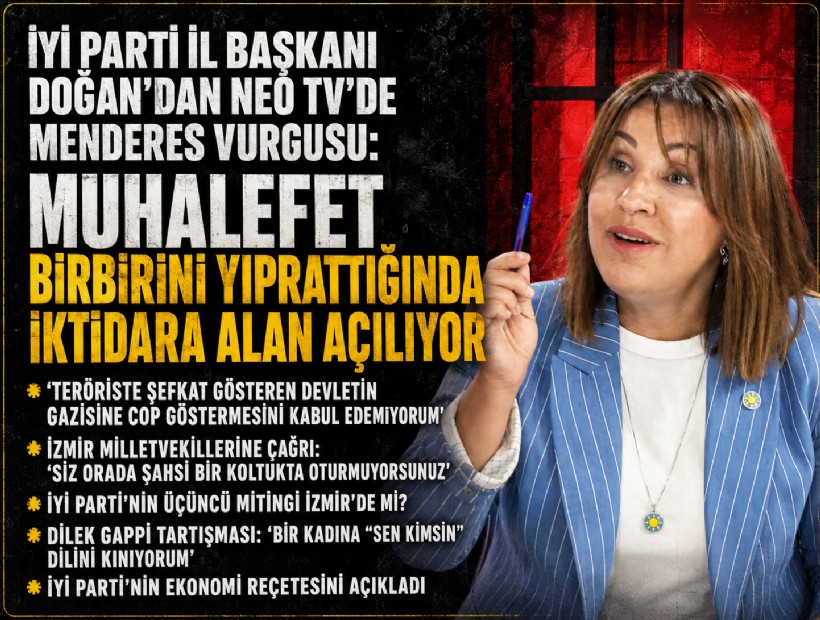 İYİ Parti İl Başkanı Ülkü Doğan'dan NEO TV’de Menderes vurgusu: Muhalefet birbirini yıprattığında iktidara alan açılıyor