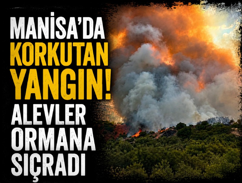 Manisa'da korkutan yangın! Alevler ormana sıçradı