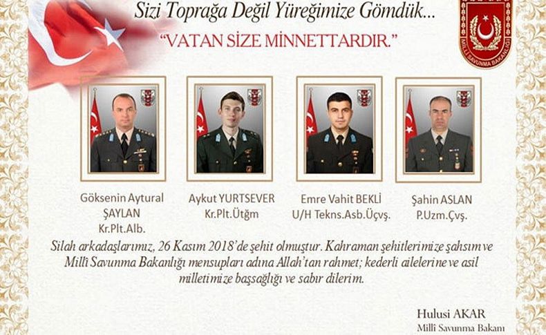 'Sizi toprağa değil yüreğimize gömdük... Vatan size minnettardır'