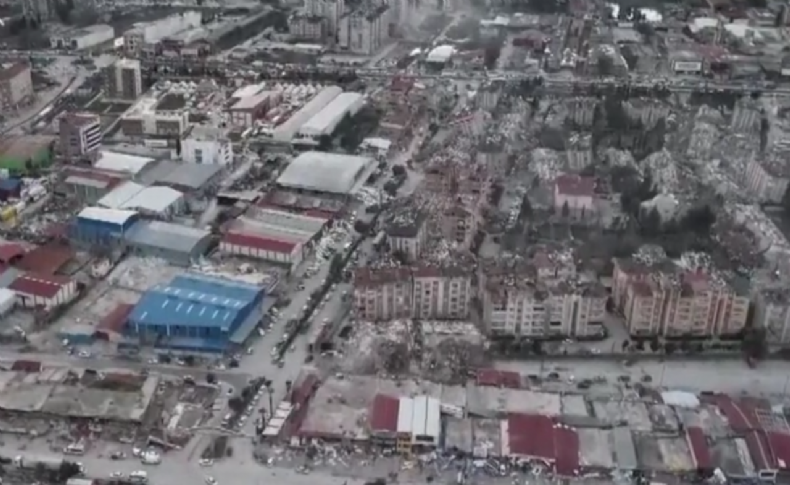 Hatay'daki yıkım drone ile görüntülendi