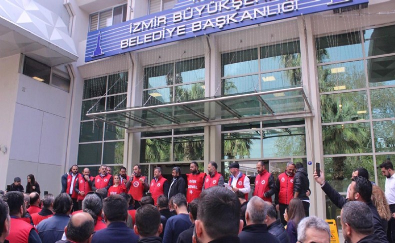 İzmir Büyükşehir'in İZELMAN işçileri iş bıraktı