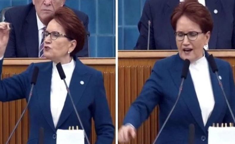 Akşener kürsüde yere kurşun attı: Bize bu kurşun mu dur diyecek?