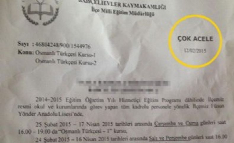 'Çok acele' Osmanlıca çağrısı