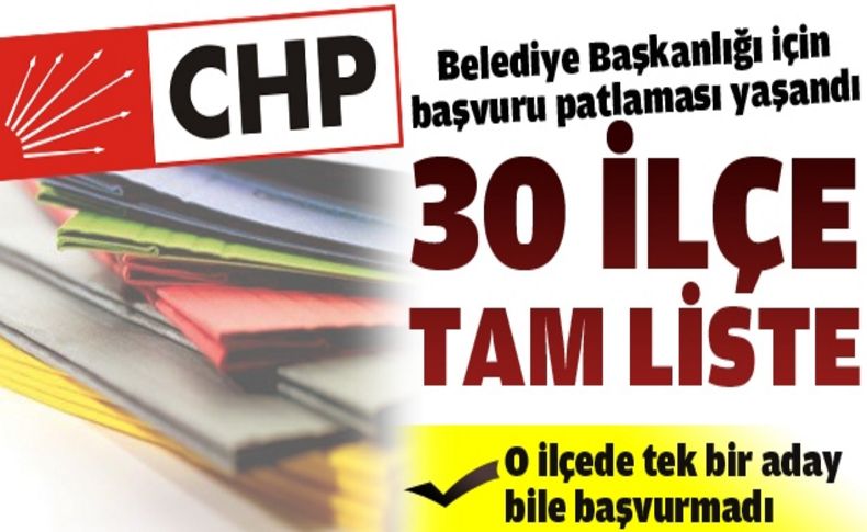 30 ilçede Belediye Başkanlığı için adaylık patlaması