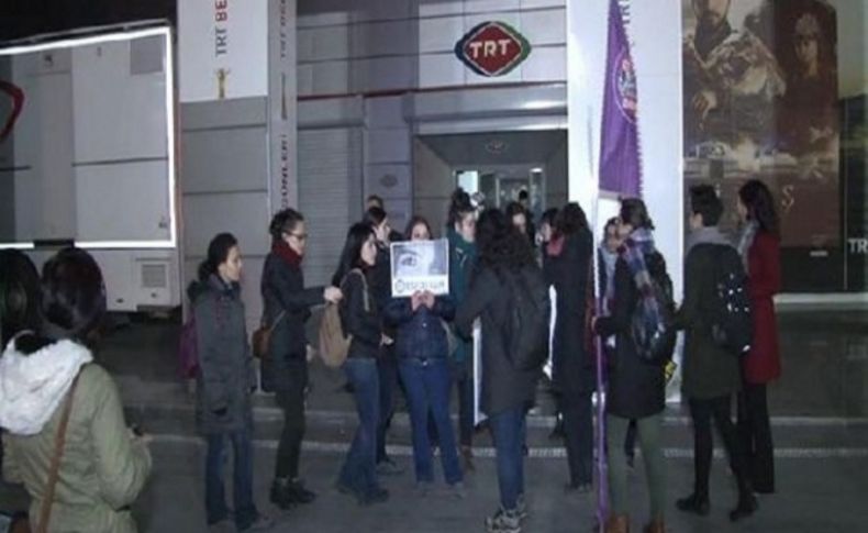 Aile Bakanı Ramazanoğlu'na TRT önünde protesto