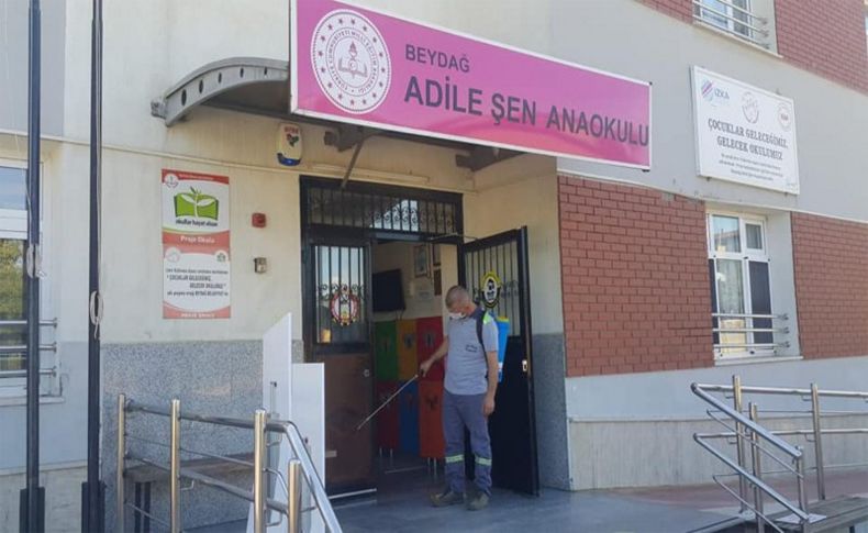 Beydağ'da okullar dezenfekte edildi