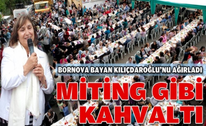 Bornova'da miting gibi kahvaltı