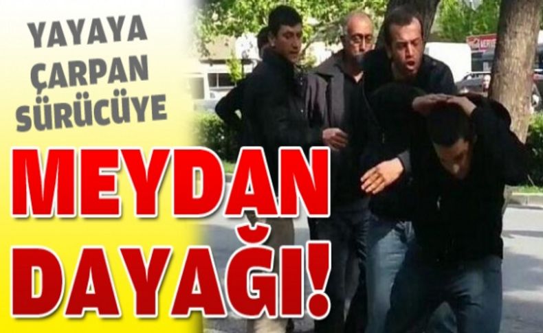 Bornova'da yayaya çarpan sürücüye meydan dayağı