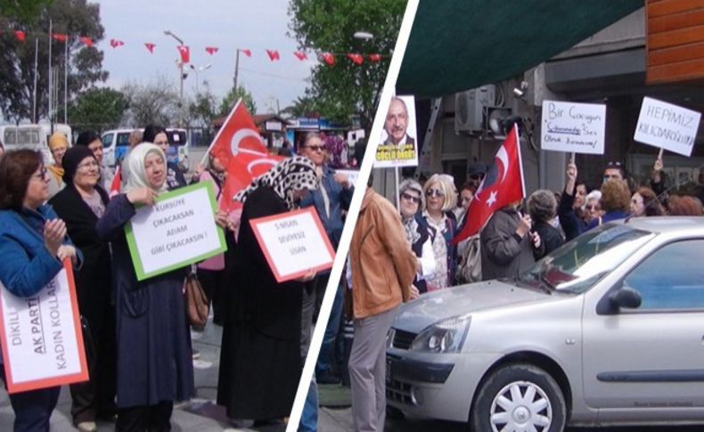 İzmir'de CHP'li ve AK Partili kadınlar yine karşı karşıya