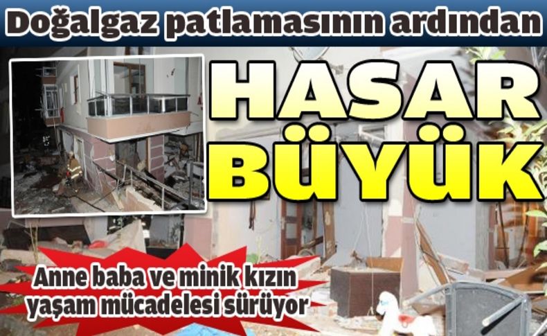 Evdeki doğalgaz patlamasında çevrede hasar büyük