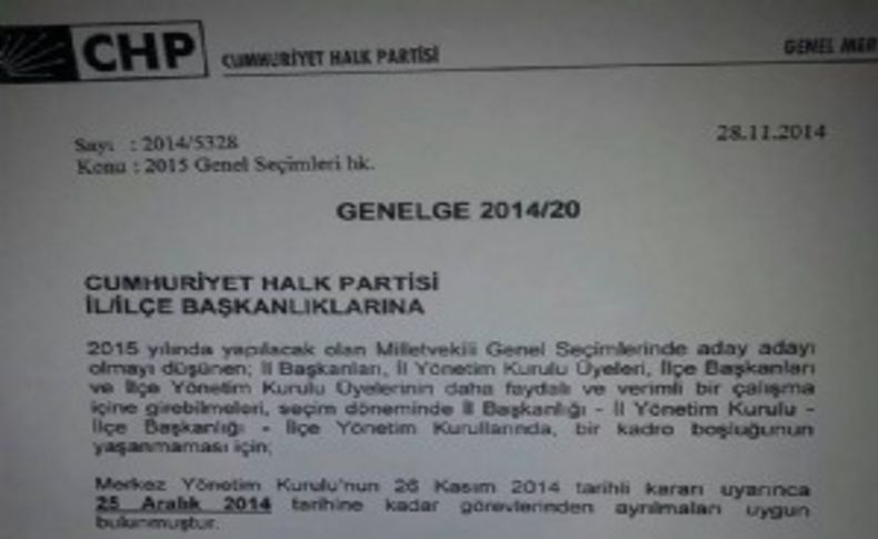 CHP'de genelge ile seçim uyarısı