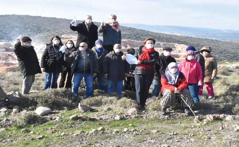 Germiyan'da kalker ocağı isyanı.. Maskeli protesto!