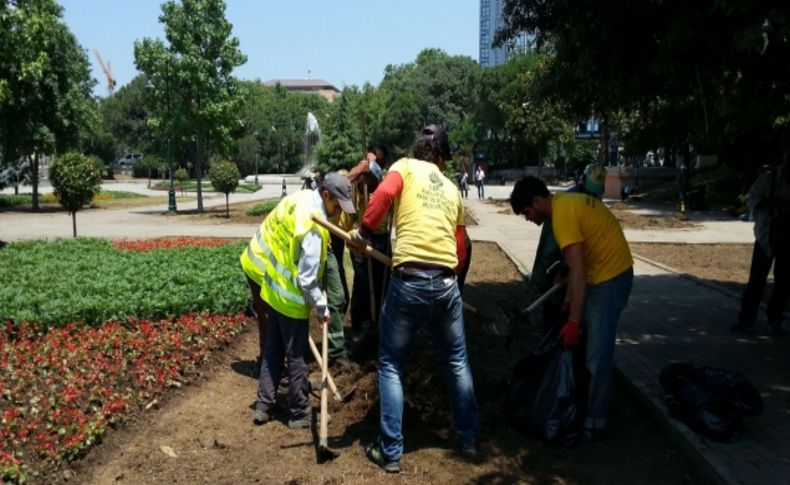 Gezi Parkı'na yeşil takviyesi