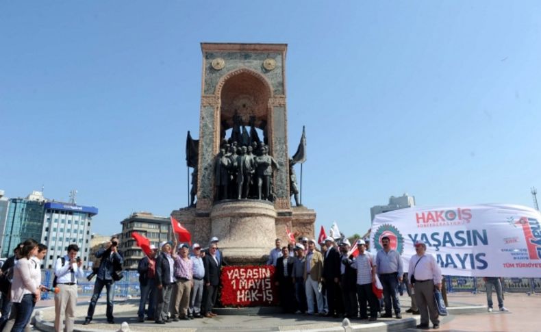 HAK-İŞ temsilcileri Taksim'e yürüdü