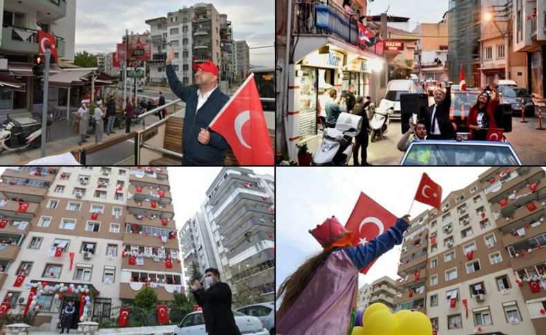 İzmir'in balkonlarında 23 Nisan coşkusu!