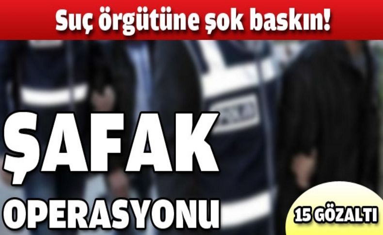 İzmir'de suç örgütü operasyonu:15 gözaltı