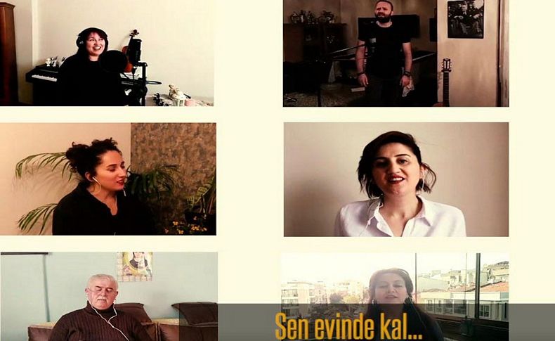 İzmirli öğretmenlerden 'hayat eve sığar' klibi