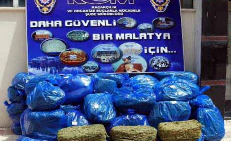 Malatya'da 350 kilogram esrar yakalandı