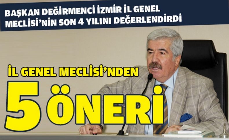 Meclis başkanından 5 öneri