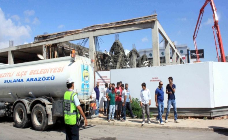 Mersin'de inşaat halindeki bina çöktü: 7 yaralı