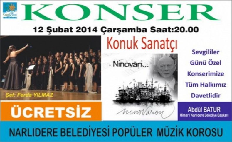 Narlıdere’de sevgililer gününe özel konser