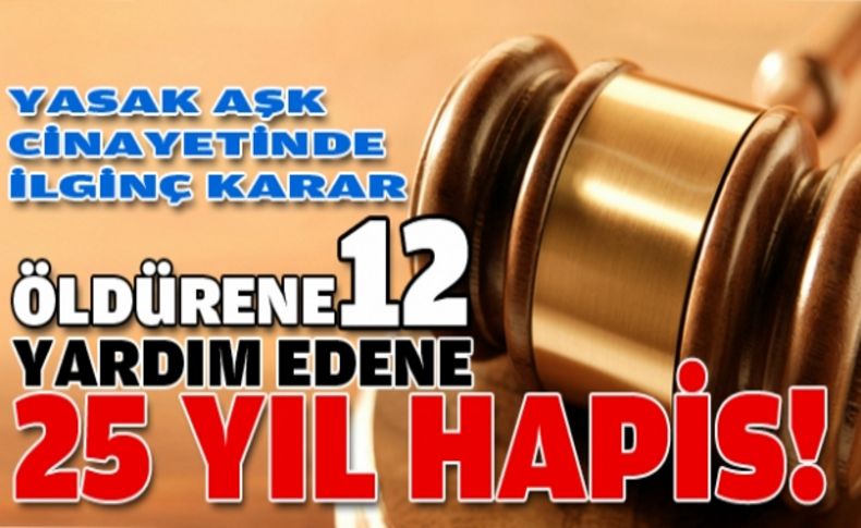 Öldürene 12, yardım edene 25 yıl hapis