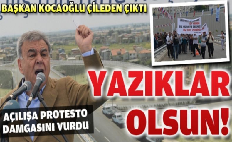 Protestolara kızan Başkan Kocaoğlu, töreni yarıda kesti