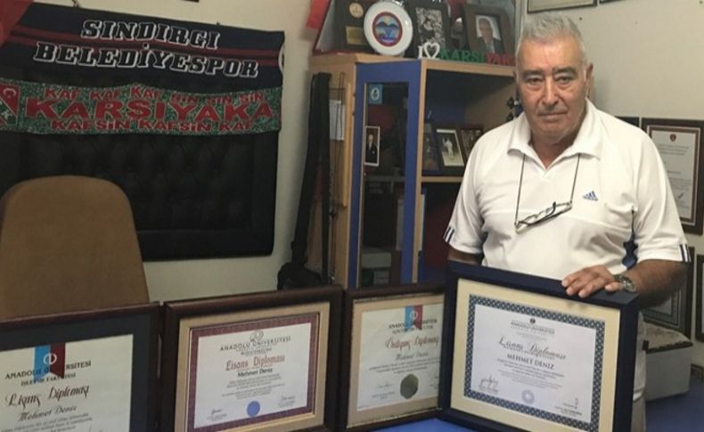 'Süper Dede' 77 yaşında 4. diplomasını aldı