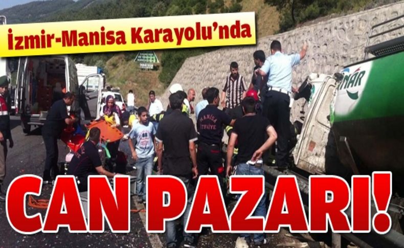 Süt tankeri drenaj kanalına uçtu: 1 yaralı