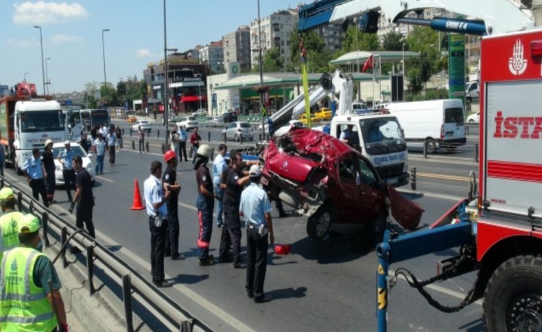 Takla atan araçtan hafif yaralı çıktılar