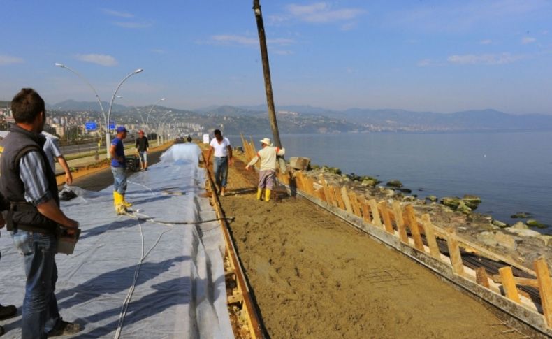 Trabzon sahilindeki bisiklet yolu büyütülüyor