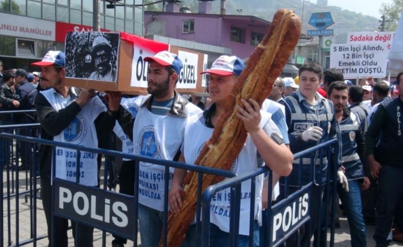 Zonguldak'ta tabutlu işçi bayramı